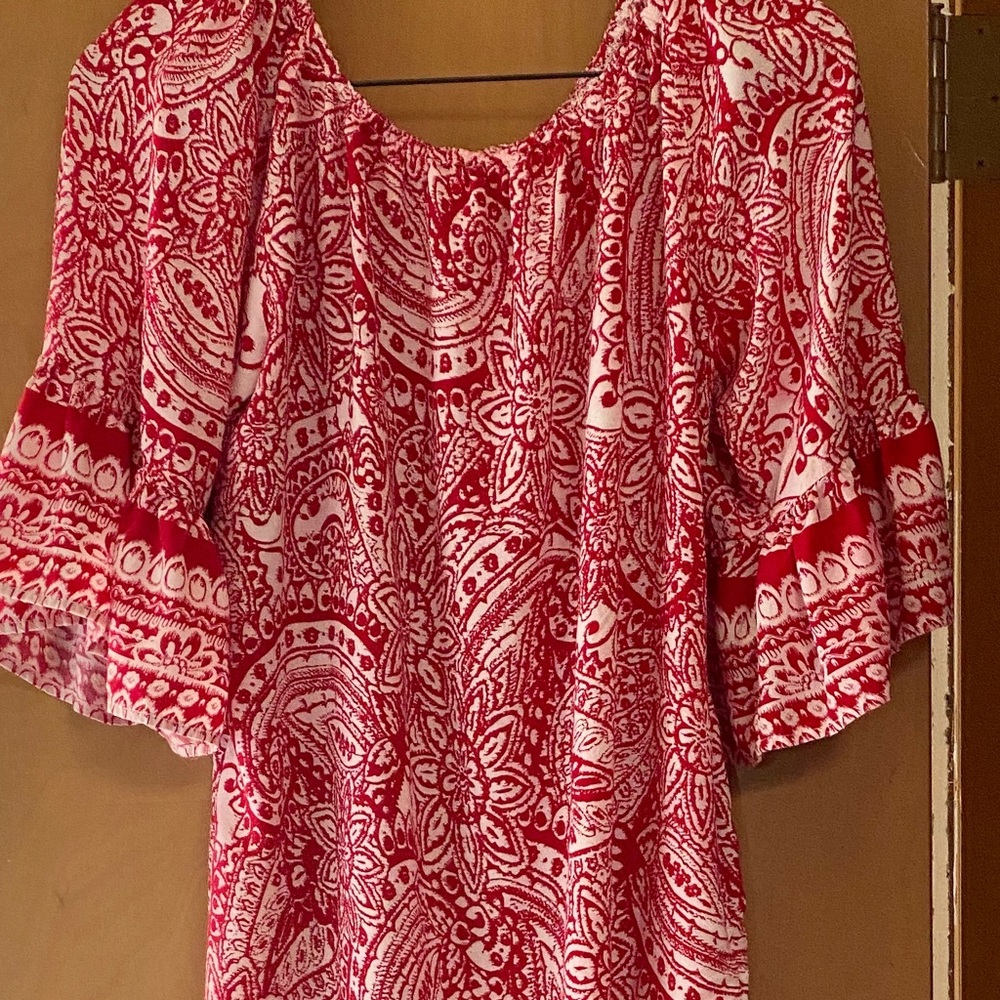 Umgee large boho dress pockets Bell sleeves